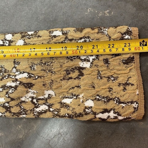 Animal Print Fringe Cardigan Sweater Sz M Faux Suede Piping Italian Boho Western - Picture 8 of 14